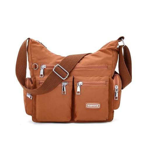 NOTAG Umhängetasche Damen Leichte Mehrfach-Taschen Handtasche Wasserdicht Nylon Damen Sportliche Schultertasche (Orange) von NOTAG