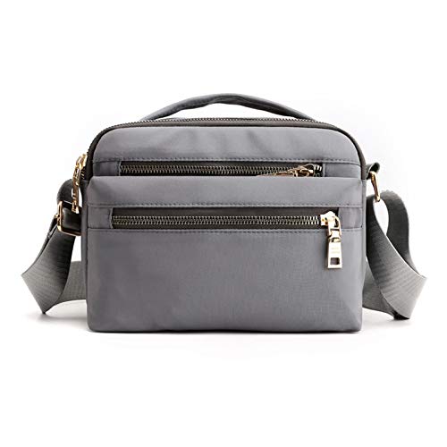 NOTAG Umhängetasche Damen Wasserdichtes Nylon Schultertasche Klein Multi-Tasche Messenger Bag (Grau) von NOTAG