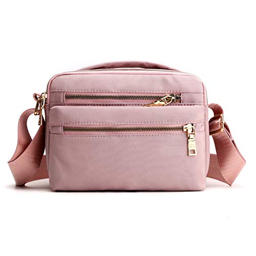 NOTAG Umhängetasche Damen Wasserdichtes Nylon Schultertasche Klein Multi-Tasche Messenger Bag (Rosa) von NOTAG