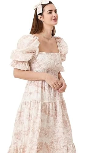 NOTHING FITS BUT Damen Klassisches Stillkleid aus Leinen, Baumwolle Kiko Umstandskleid, Lässiges Umstandskleid, Baby Rosa, M von NOTHING FITS BUT