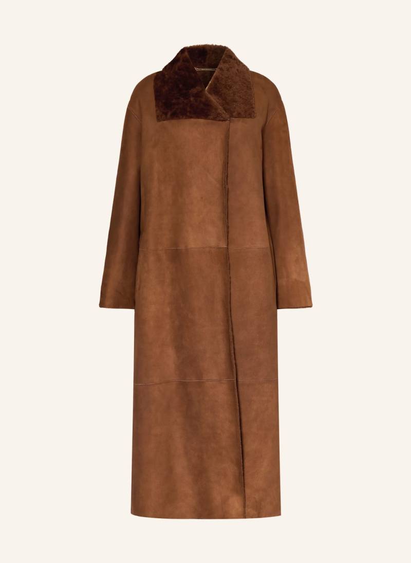 Nour Hammour Ledermantel Birthday Zum Wenden braun von NOUR HAMMOUR