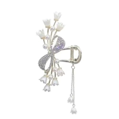 Haarspangen, Krallenclips 1 Stück Elegante Perlenhaarspange Corolla Krallenclip Metallhaarnadel Haarspange Mädchen Trend Haarschmuck-B(B) von NOURIS