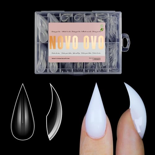 NOVO OVO Halloween Cat Claw Short Curved Stiletto Nail Dual Forms für Poly-Gel-Extension von 3D-Eagle-Hawk-Kurven-Skulpturen aus Acryl, Reusable Vollabdeckformen für Nageldesign, 280 Stück, 14 Größen NOVO OVO Halloween Cat Claw Short Curved Stiletto Nail Dual Forms für Poly-Gel-Extension von 3D-Eagle-Hawk-Kurven-Skulpturen aus Acryl, Reusable Vollabdeckformen für Nageldesign, 280 Stück, 14 Größen von NOVO OVO