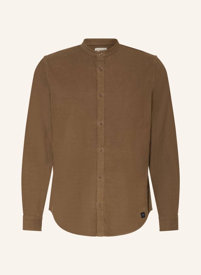 Nowadays Cordhemd Regular Fit Mit Stehkragen braun von NOWADAYS