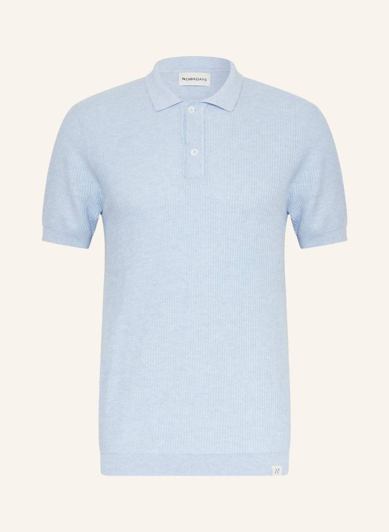 Nowadays Strick-Poloshirt blau von NOWADAYS