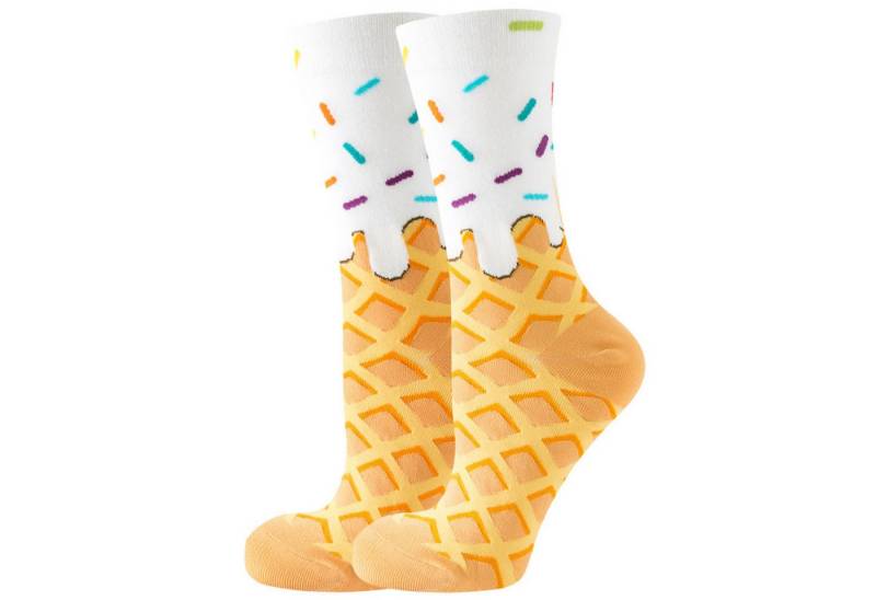 NOXXIEZ Freizeitsocken Eis in der Waffel Noxxiez Soxxiez Socken in 38-45 im Paar von NOXXIEZ