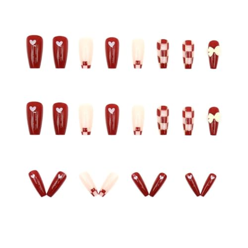 24 Stück Eckig Nägel Zum Aufkleben Kurz, Ballerina Natural Kunstnägel Press on Nails mit Strass Design, Square Fingernägel Fake Nails für Frauen und Mädchen von NOXYZA