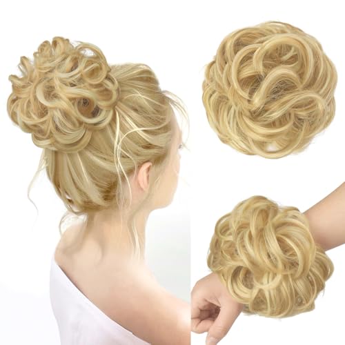 Haarteil Mit Gummiband,1 Stück,Hair Extensions Haarteil Haargummi Hochsteckfrisuren,Haardutt Synthetisch Haarverlängerung Pferdeschwanz Haarteile für Damen Mädchen von NOXYZA