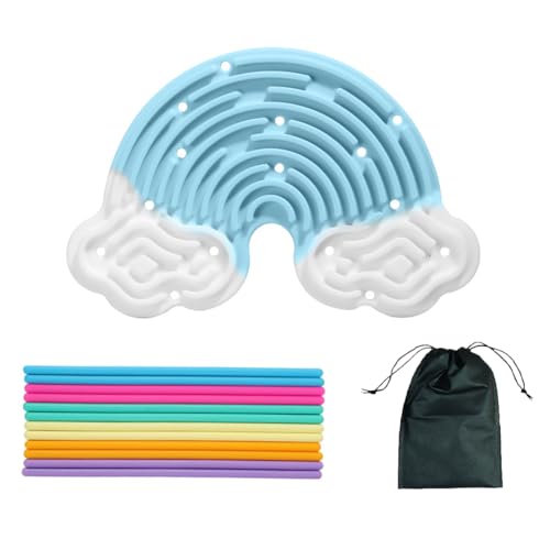 Sensorik Spielzeug Silikon Activity Board, Stressabbau & Förderung bei ADHS, Autismus & Angst für Kinder Erwachsene, Reisespiele Busy Board für Junge und Mädchen ab 3 Jahre von NOXYZA