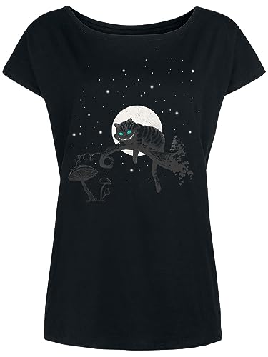 Alice im Wunderland Cheshire Cat Crazy Nights Damen Loose-Shirt schwarz, Größe:M von NP Nastrovje Potsdam
