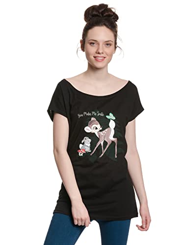 Bambi Smile Damen Loose-Shirt Schwarz S von NP Nastrovje Potsdam