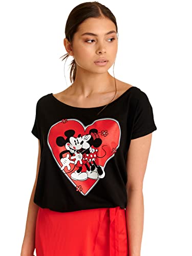 Disney Together Damen Loose-Shirt Schwarz S von NP Nastrovje Potsdam