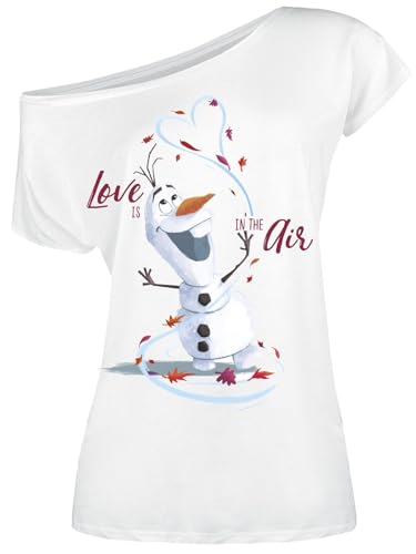 Frozen - Die Eiskönigin Love is In The Air Damen Loose-Shirt Weiss, Größe:L von NP Nastrovje Potsdam