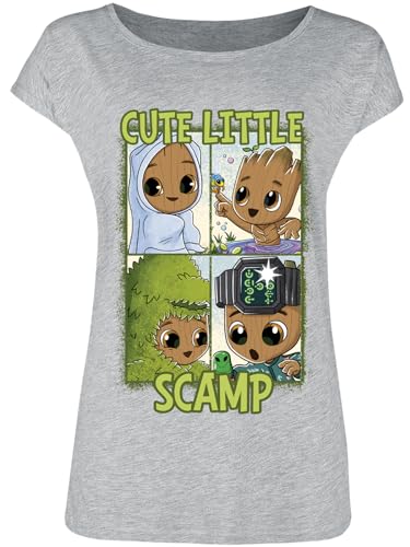 Guardians of The Galaxy Cute Little Scamp Damen Loose-Shirt grau meliert, Größe:XL von NP Nastrovje Potsdam