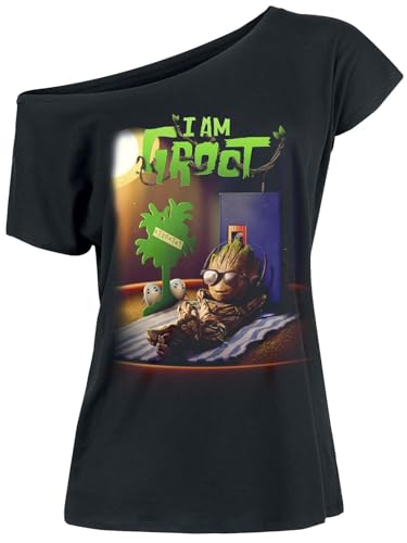 Guardians of The Galaxy Groot Chilling Damen Loose-Shirt schwarz, Größe:XXL von NP Nastrovje Potsdam