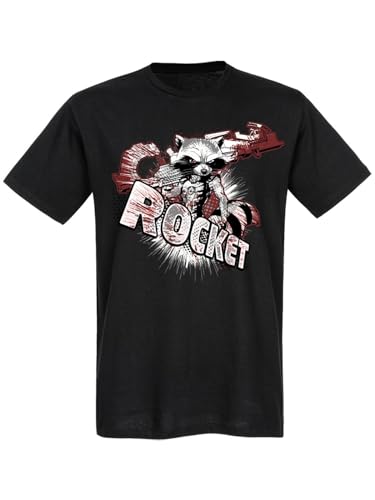 Guardians of The Galaxy Rocket Herren T-Shirt schwarz, Größe:M von NP Nastrovje Potsdam