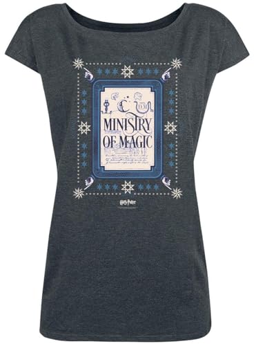 Harry Potter Ministry of Magic Loose Shirt Female dunkelgrau meliert, Größe:M von NP Nastrovje Potsdam
