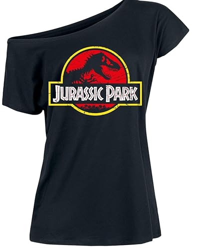 Jurassic Park Classic Logo Damen-Loose-Shirt schwarz, Größe:S von NP Nastrovje Potsdam