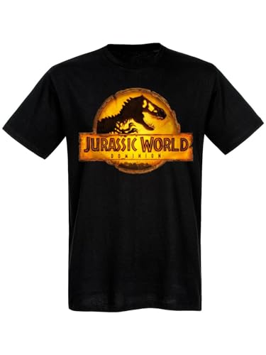 Jurrasic World Logo Herren T-Shirt schwarz, Rundhals, ohne Kragen, gerade, Kurzarm, normal, Größe:L von NP Nastrovje Potsdam