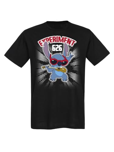 Lilo & Stitch Rockstar Herren T-Shirt schwarz, Größe:XL von NP Nastrovje Potsdam