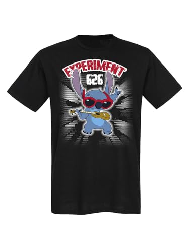 Lilo & Stitch Rockstar Herren T-Shirt schwarz, Größe:XXL von NP Nastrovje Potsdam