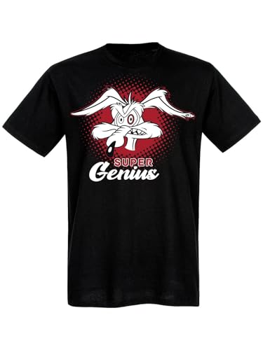 Looney Tunes Coyote Super Genius Herren T-Shirt schwarz, Größe:L von NP Nastrovje Potsdam