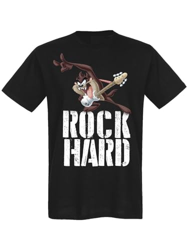 Looney Tunes Taz Rock Hard Herren T-Shirt schwarz, Größe:L von NP Nastrovje Potsdam