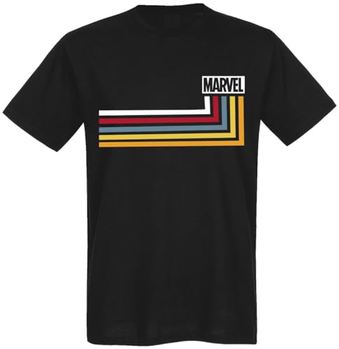 Marvel Stripes Herren T-Shirt blau, Größe:M von NP Nastrovje Potsdam