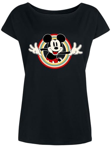 Mickey & Minnie Mouse Hello Damen Loose-Shirt schwarz, Größe:S von NP Nastrovje Potsdam