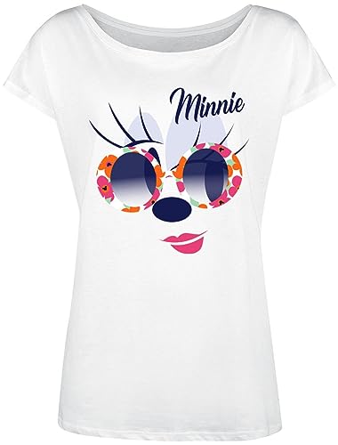 Mickey & Minnie Mouse St. Tropez Damen Loose-Shirt Weiss, Größe:S von NP Nastrovje Potsdam