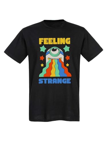 Minions Feeling Strange Herren T-Shirt schwarz, Rundhals, ohne Kragen, gerade, Kurzarm, normal, Größe:L von NP Nastrovje Potsdam