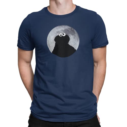 Sesamstrasse Cookie Monster in Mondlicht Herren T-Shirt Navy, Gr: S von NP Nastrovje Potsdam