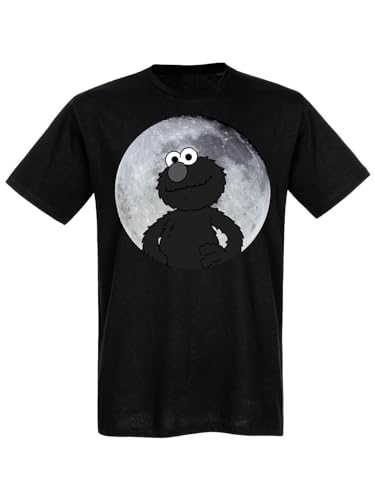 Sesamstrasse Elmo Moonnight Herren T-Shirt schwarz, Größe:S von NP Nastrovje Potsdam