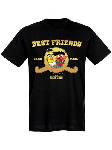 Sesamstrasse Ernie & Bert Best Friends Herren T-Shirt schwarz, Größe:L von NP Nastrovje Potsdam