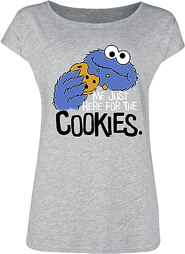 Sesamstrasse Me Just Here for Cookies Loose Shirt Female grau meliert, Größe:XXL von NP Nastrovje Potsdam