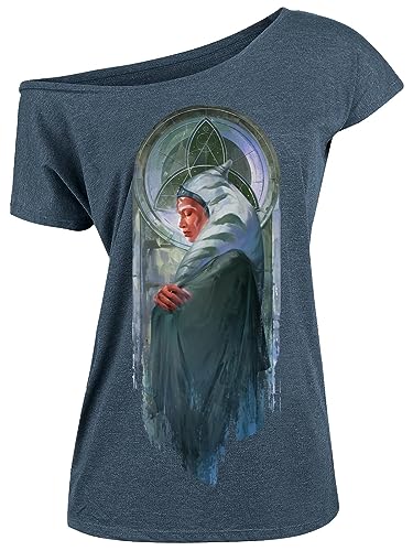 Star Wars Ahsoka Strong Damen Loose Shirt Blue-Mel, Größe:S von NP Nastrovje Potsdam