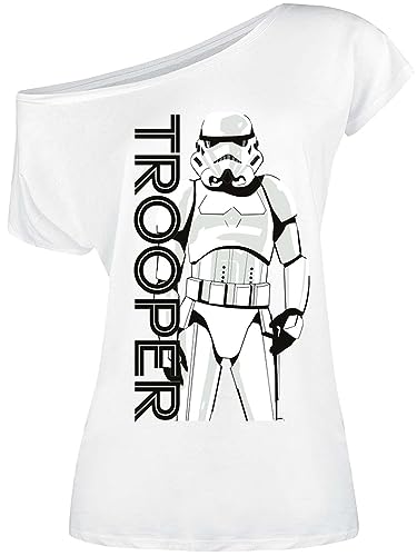 Star Wars Trooper Damen Loose-Shirt Weiss, Größe:L von NP Nastrovje Potsdam