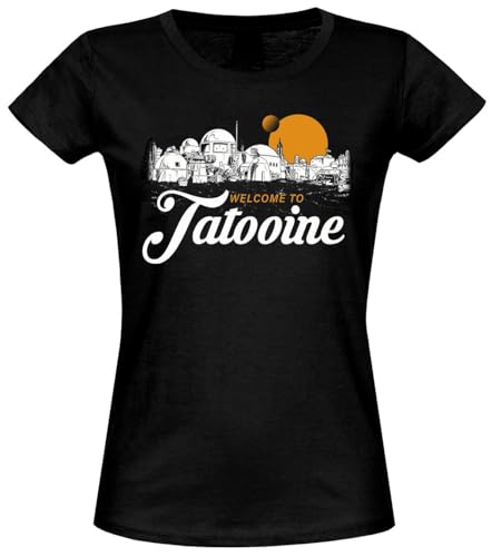 Star Wars Welcome to Tatooine Damen T-Shirt schwarz, Größe:S von NP Nastrovje Potsdam