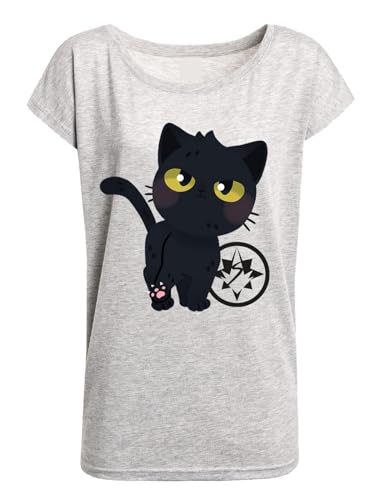 The Marvels Kitten Damen Loose-Shirt grau meliert, Größe:M von NP Nastrovje Potsdam