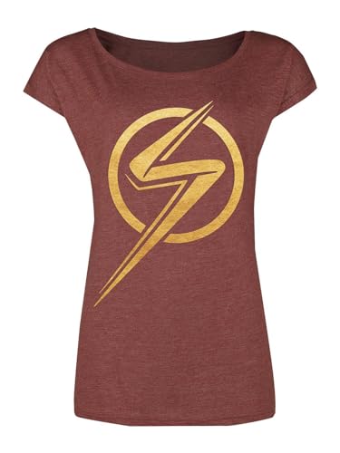 The Marvels Ms. Marvel Logo Damen Loose-Shirt rot meliert, Größe:L von NP Nastrovje Potsdam
