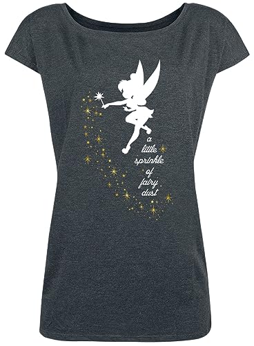 Tinkerbell Fairy Dust Loose Shirt Female dunkelgrau meliert, Größe:L von NP Nastrovje Potsdam