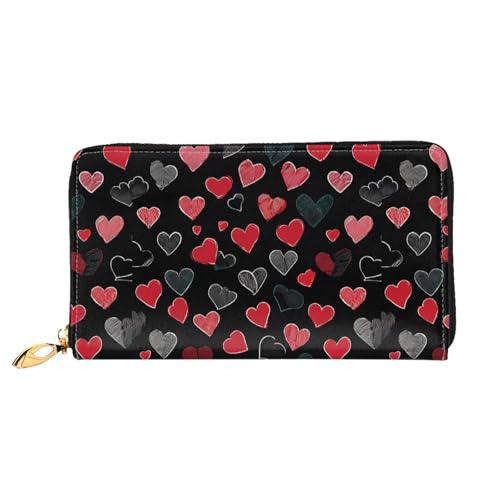 NPOREJKNGF Gay Pride Rainbow Stilvolle Ledergeldbörse für modisch bedruckte Geldbörse mit mehreren Kartenfächern, Münzfach mit Reißverschluss und Ausweisfenster, Geschenk, Schwarz , Einheitsgröße von NPOREJKNGF