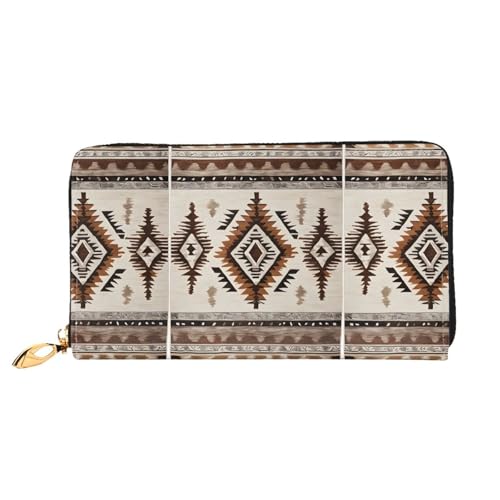 NPOREJKNGF Native Stilvolle Ledergeldbörse für modisch bedruckte Geldbörse mit mehreren Kartenfächern, Münzfach mit Reißverschluss und Ausweisfenster, Schwarz , Einheitsgröße von NPOREJKNGF