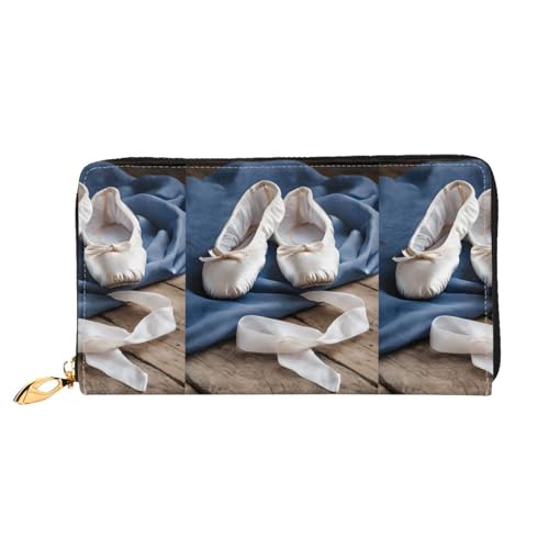 NPOREJKNGF Stilvolle Geldbörse aus Leder für modische bedruckte Geldbörse mit mehreren Kartenfächern, Münzfach mit Reißverschluss und Ausweisfenster, Schwarz , Einheitsgröße von NPOREJKNGF