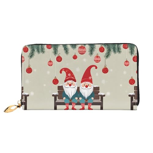 NPOREJKNGF Stilvolle Geldbörse aus Leder für modische bedruckte Geldbörse mit mehreren Kartenfächern, Münzfach mit Reißverschluss und Ausweisfenster, Schwarz , Einheitsgröße von NPOREJKNGF