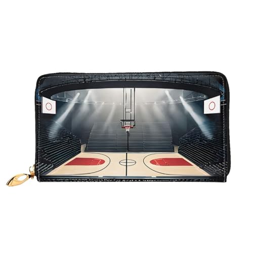 NPOREJKNGF Stilvolle Geldbörse aus Leder für modische bedruckte Geldbörse mit mehreren Kartenfächern, Münzfach mit Reißverschluss und Ausweisfenster, Schwarz , Einheitsgröße von NPOREJKNGF