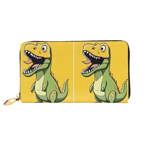 NPOREJKNGF Stilvolle Geldbörse aus Leder mit Cartoon-Motiv für modisch bedruckte Geldbörse mit mehreren Kartenfächern, Münzfach mit Reißverschluss und Ausweisfenster, Schwarz , Einheitsgröße von NPOREJKNGF