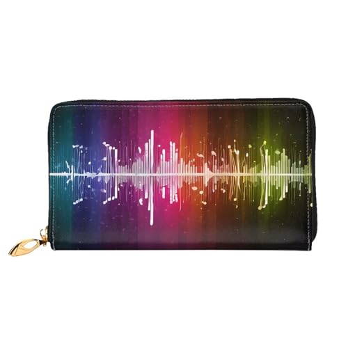 NPOREJKNGF Stilvolle Ledergeldbörse für modische bedruckte Geldbörse mit mehreren Kartenfächern, Münzfach mit Reißverschluss und Ausweisfenster, Schwarz , Einheitsgröße von NPOREJKNGF