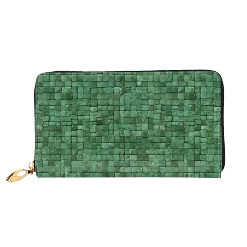 NPOREJKNGF Stilvolle Ledergeldbörse mit Krokodilleder-Motiv für modisch bedruckte Geldbörse mit mehreren Kartenfächern, Münzfach mit Reißverschluss und Ausweisfenster, Schwarz , Einheitsgröße von NPOREJKNGF