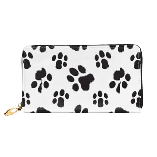 NPOREJKNGF Stilvolle Ledergeldbörse mit Tiermotiven für modisch bedruckte Geldbörse mit mehreren Kartenfächern, Münzfach mit Reißverschluss und Ausweisfenster, Schwarz , Einheitsgröße von NPOREJKNGF